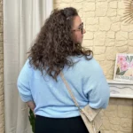 Pull côtelé uni « Jolies Formes » - bleu-ciel - taille-unique-grande-taille