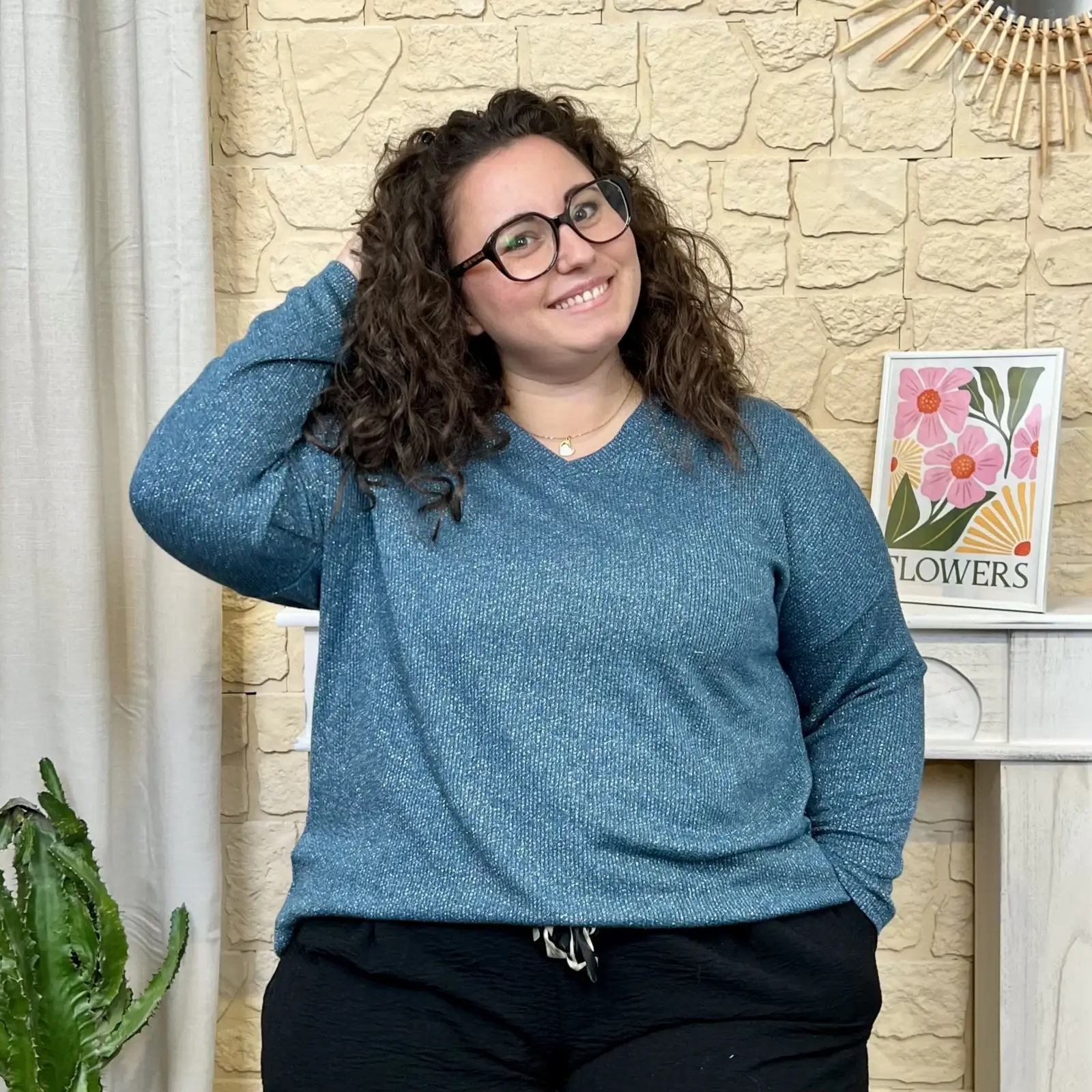 J748 - Pull uni (GT) - bleu-canard - taille-unique-grande-taille