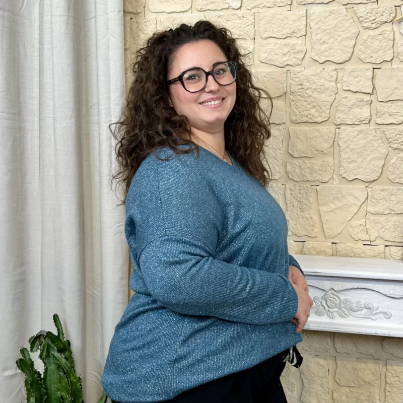 Pull uni pailleté (GT) - bleu-canard - taille-unique-grande-taille