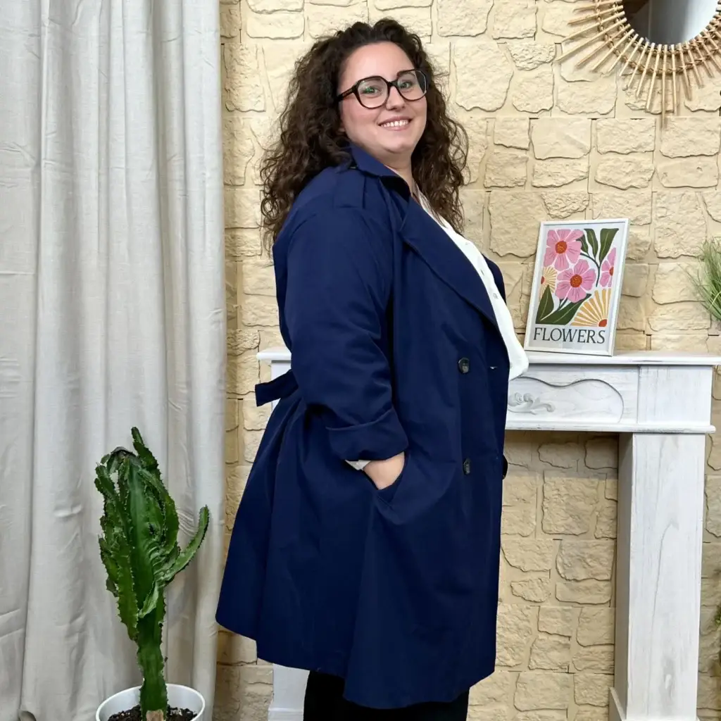 J731 - Trench mi-long (GT) - marine - taille-unique-grande-taille