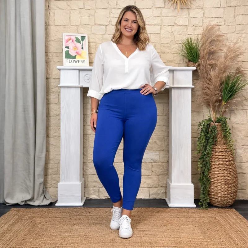 Pantalon tregging femme CHRISTY T42-T52 - bleu-royal - 52