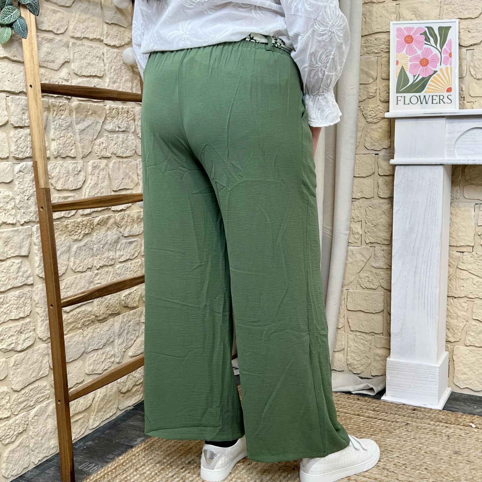 J715 - Pantalon fluide uni (T40-T48) - kaki - 48