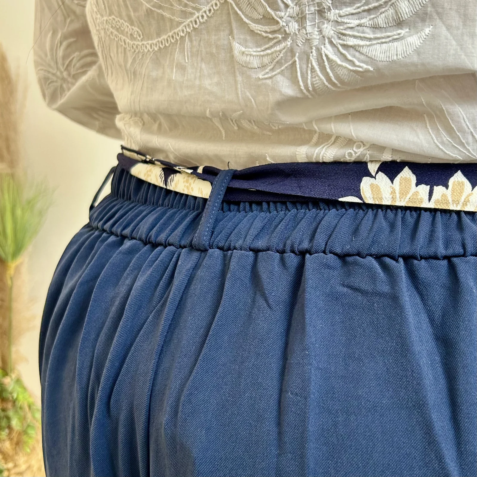 J715 - Pantalon fluide uni (T40-T48) - marine - 48