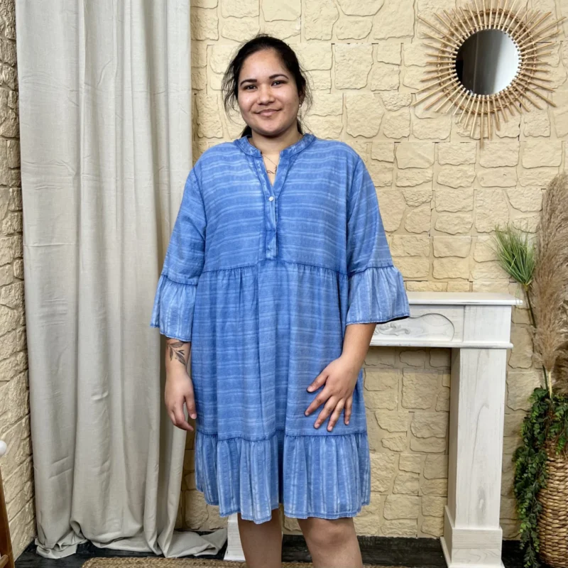 Robe coton délavé (GT) - bleu-jeans - taille-unique-grande-taille