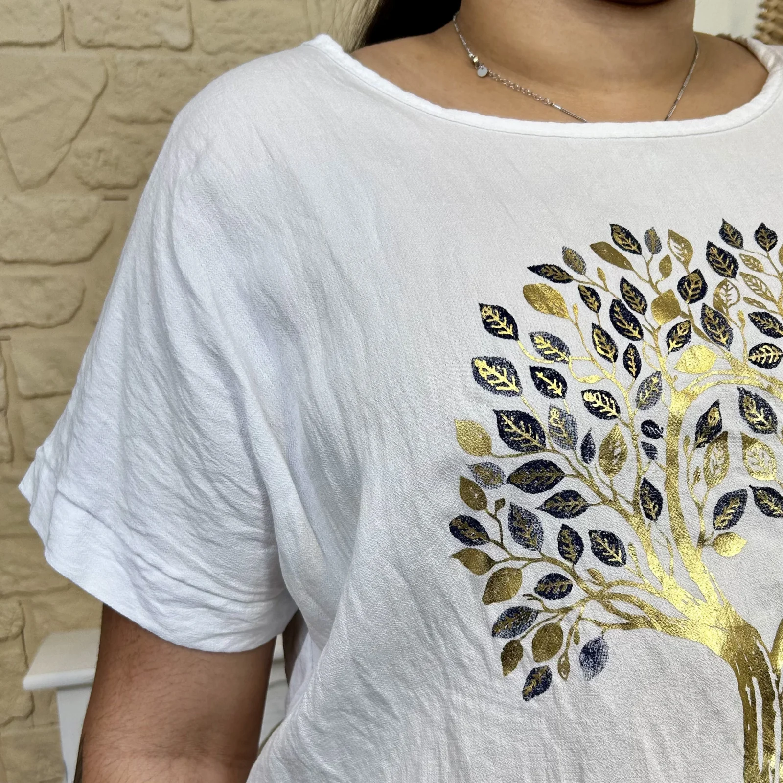 I692 - T-shirt arbre (TU) - blanc - taille-unique