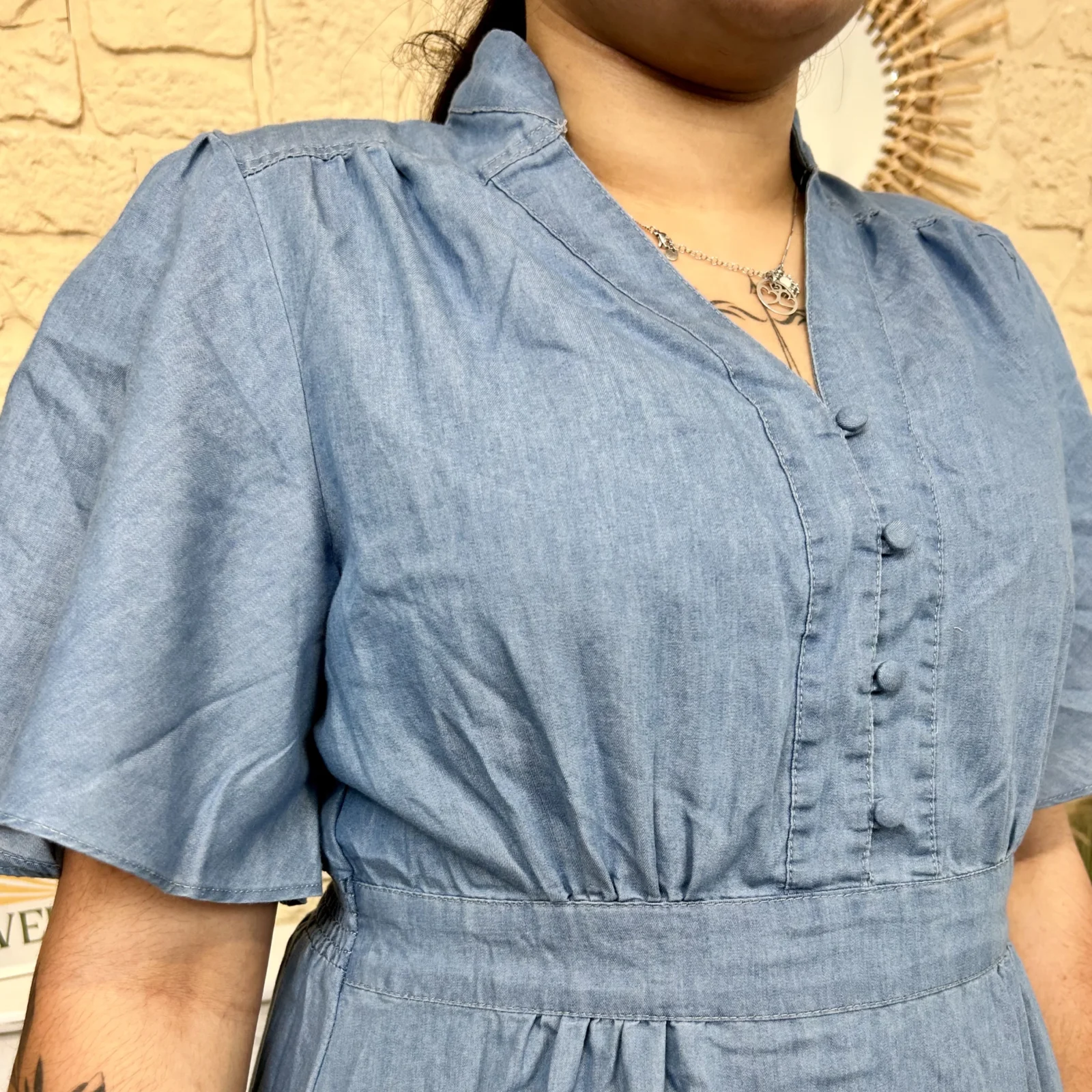 J710 - Robe longue denim (T40-T48) - denim - 48