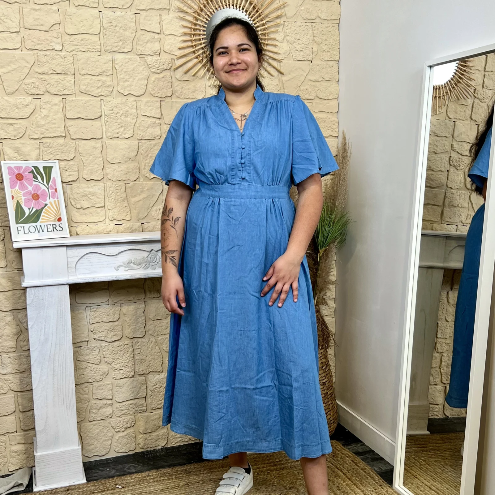 J710 - Robe longue denim (T40-T48) - denim - 48