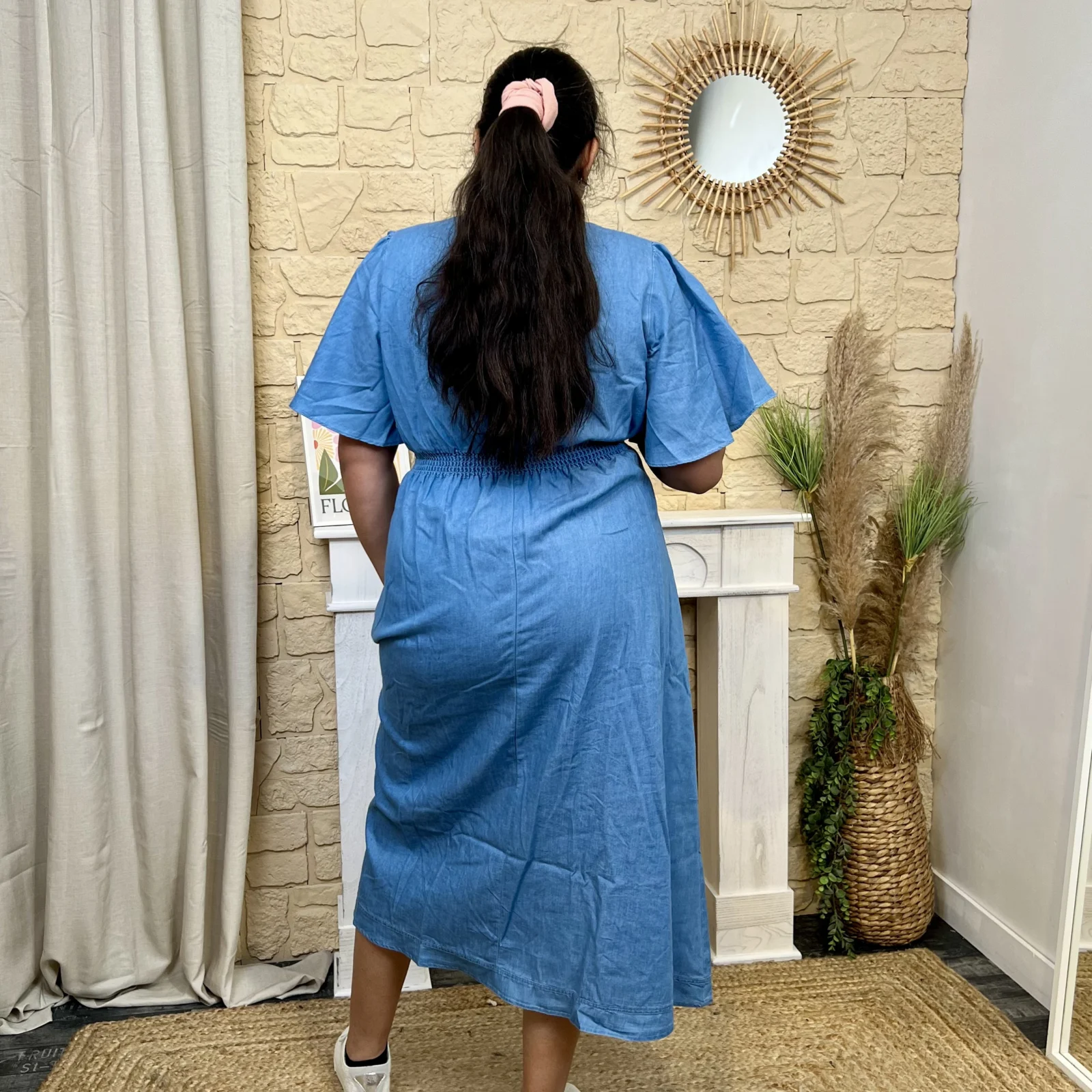 J710 - Robe longue denim (T40-T48) - denim - 48