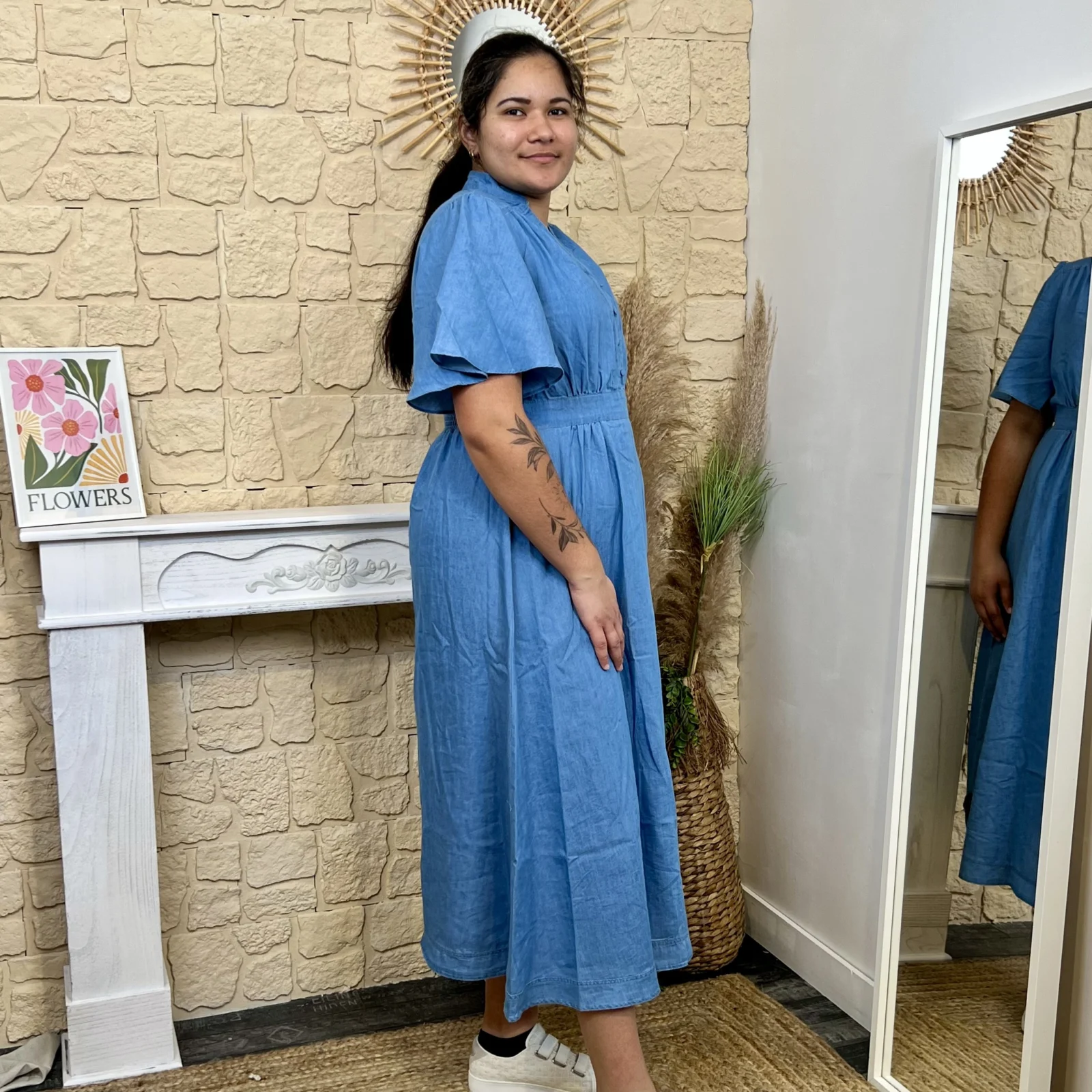 J710 - Robe longue denim (T40-T48) - denim - 48