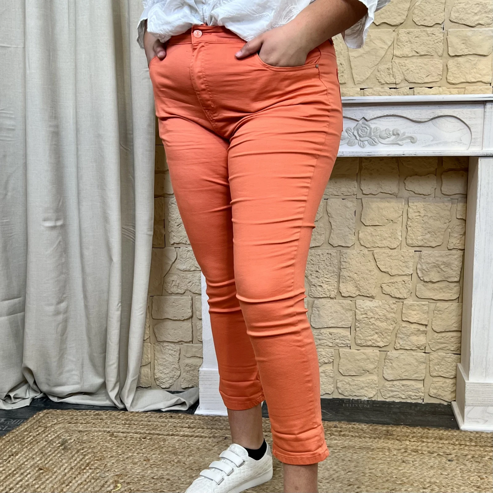 M875 - Jean 7/8ème Voggo (T42-T50) - corail - 50