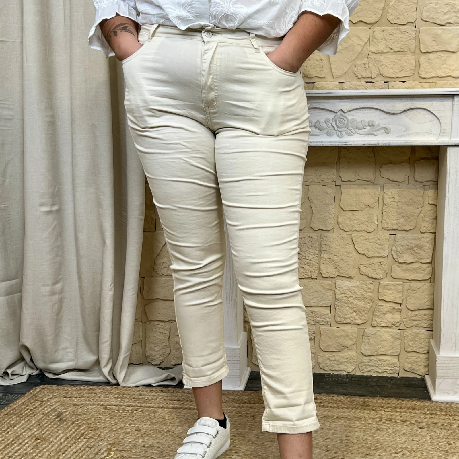 K863 - Jean 7/8ème (T42-T50) - ecru - 50