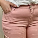 K864 - Jean 7/8ème (T42-T50) - rose-poudre - 50