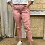 K864 - Jean 7/8ème (T42-T50) - rose-poudre - 50