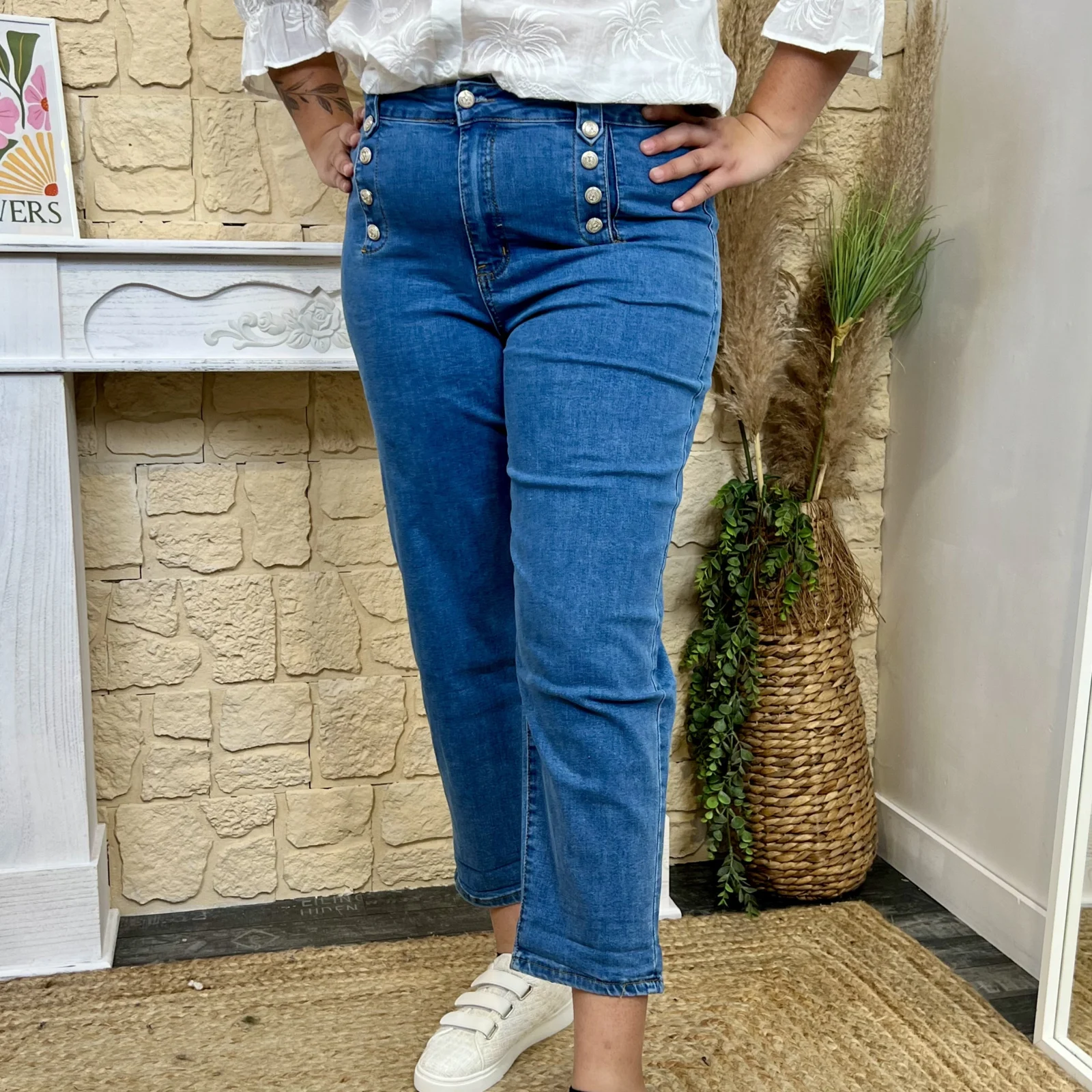 K859 - Jean Mom (T42-T50) - denim - 50