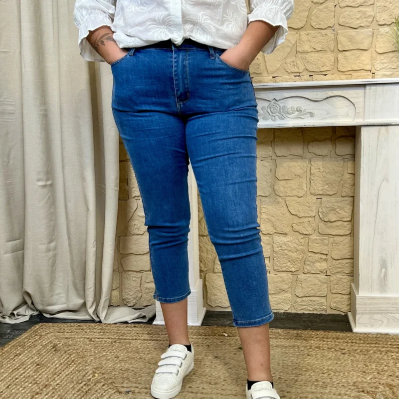 Jean court denim 7/8ème (T42-T50) - denim - 50