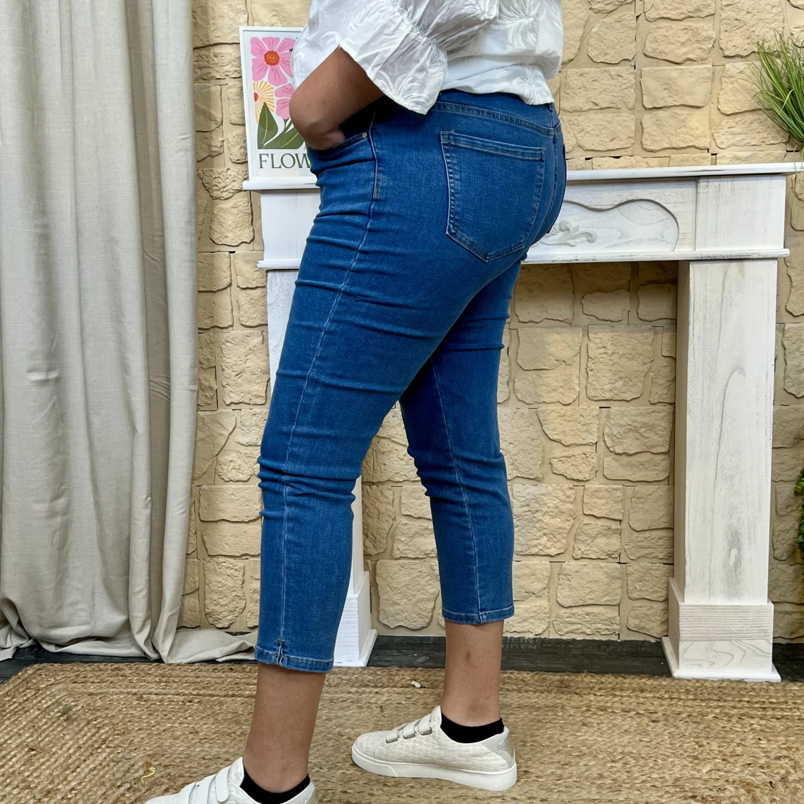 Jean court denim 7/8ème (T42-T50) - denim - 50