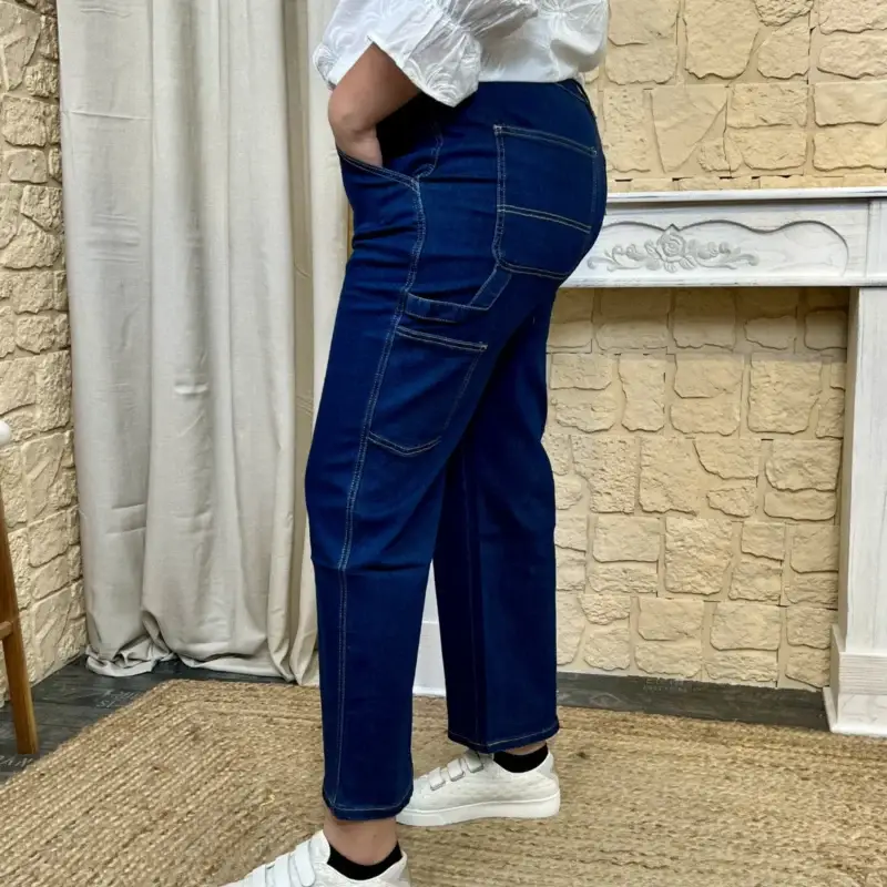 K887 - Jean Wide (T42-T50) - denim-fonce - 50