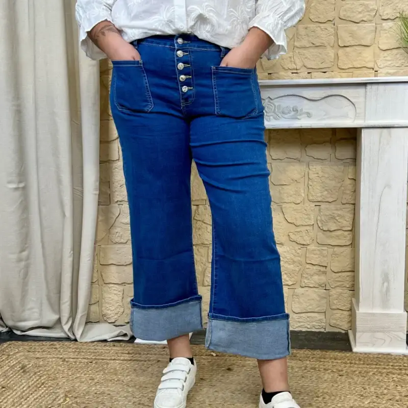 K847 - Jean Wide revers (T42-T50) - denim - 50