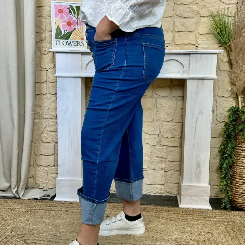 K847 - Jean Wide revers (T42-T50) - denim - 50