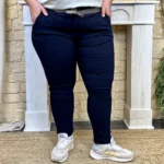 Pantalon stretch femme ceinture fantaisie T36-T50 - marine - 52