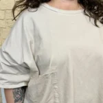 T-shirt femme délavé coupe ample « Jolies Formes » - beige - taille-unique-grande-taille