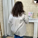 T-shirt femme délavé coupe ample « Jolies Formes » - beige - taille-unique-grande-taille