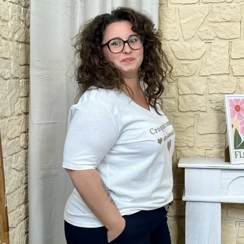 J688 - T-shirt à inscription – Grande Taille) - blanc-dore - taille-unique-grande-taille