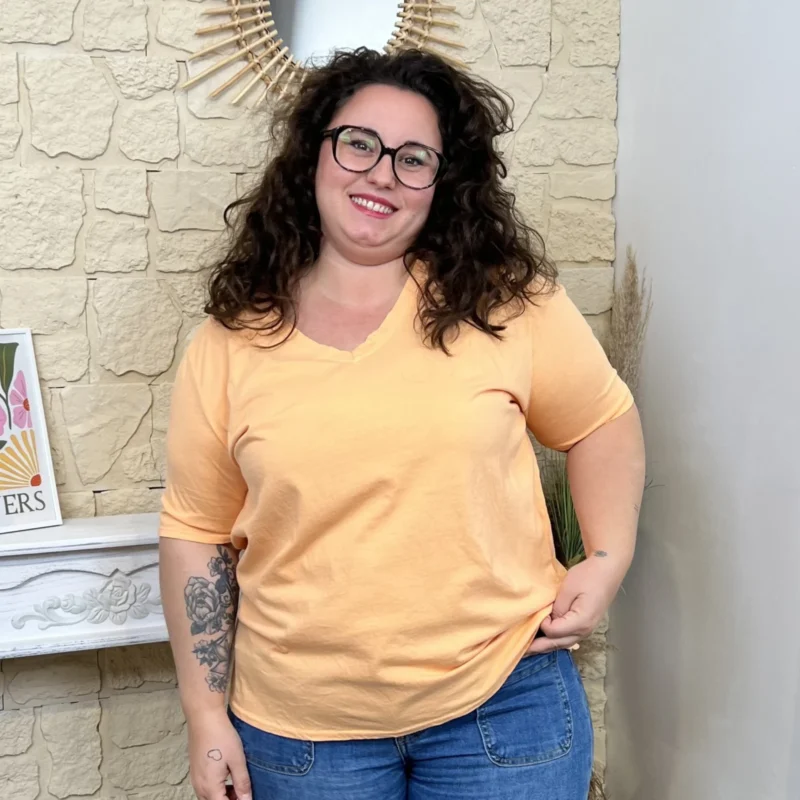 T-shirt basique coton (GT) - orange-clair - taille-unique-grande-taille