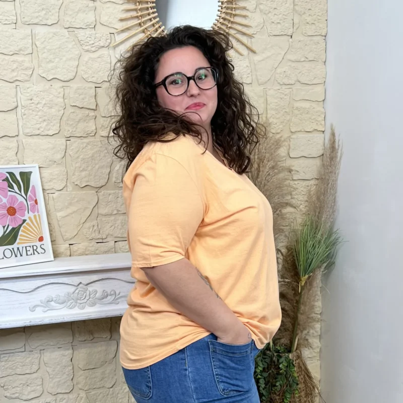 T-shirt basique coton (GT) - orange-clair - taille-unique-grande-taille