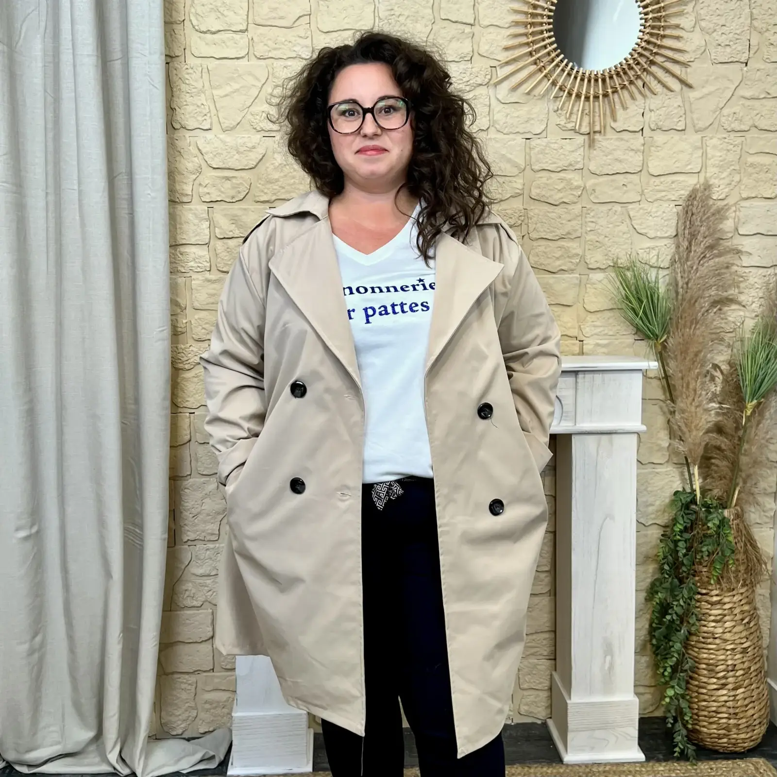 J731 - Trench mi-long (GT) - beige - taille-unique-grande-taille