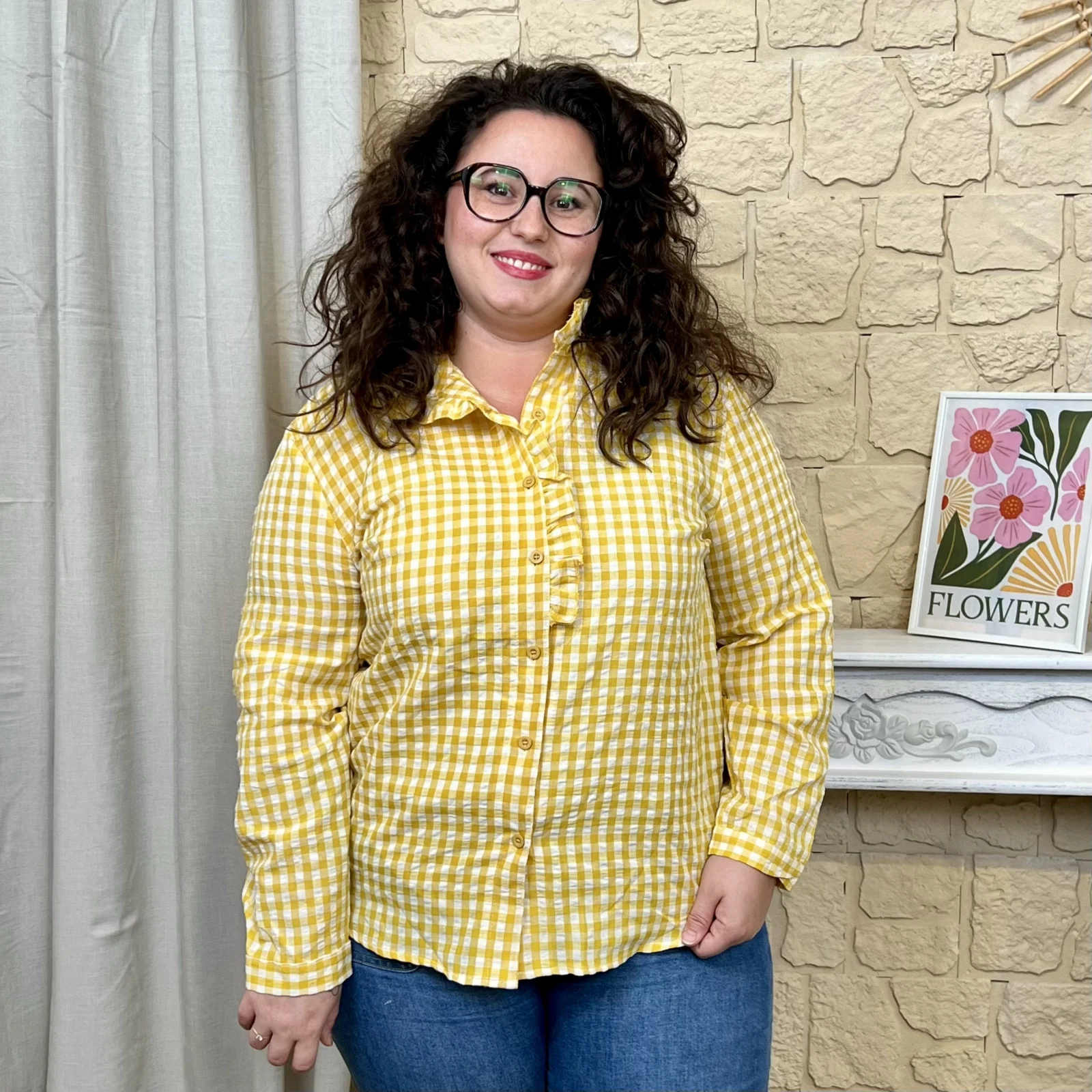 J683 - Chemise Vichy (T44-T52) - jaune - 52