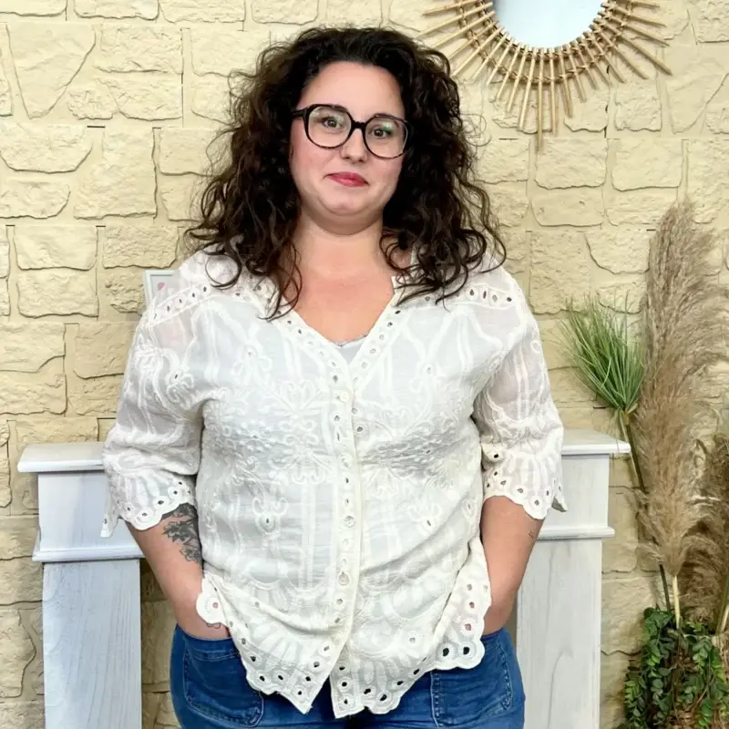 J707 - Chemise broderies (T44-T52) - beige - taille-unique-grande-taille