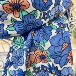 Foulard carré fleuri femme 100 % coton - bleu-jeans - sans-taille