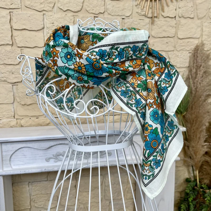 Foulard fleurs - vert-clair - sans-taille