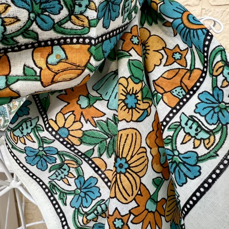 Foulard fleurs - vert-clair - sans-taille