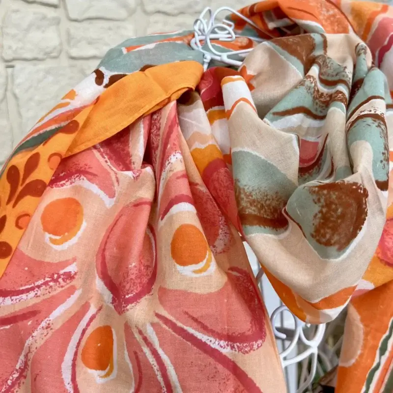 Y467 - Foulard coloré - orange - sans-taille