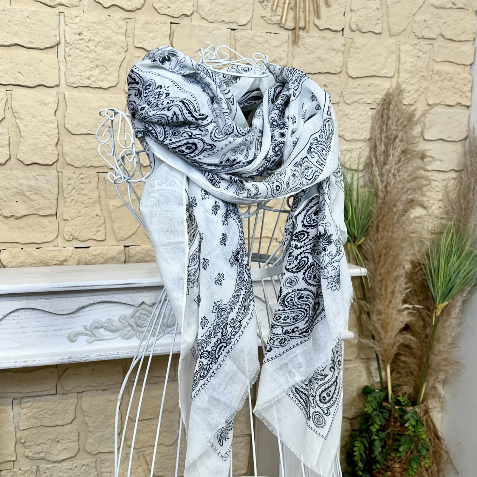 Y461 - Foulard bandana - blanc - sans-taille