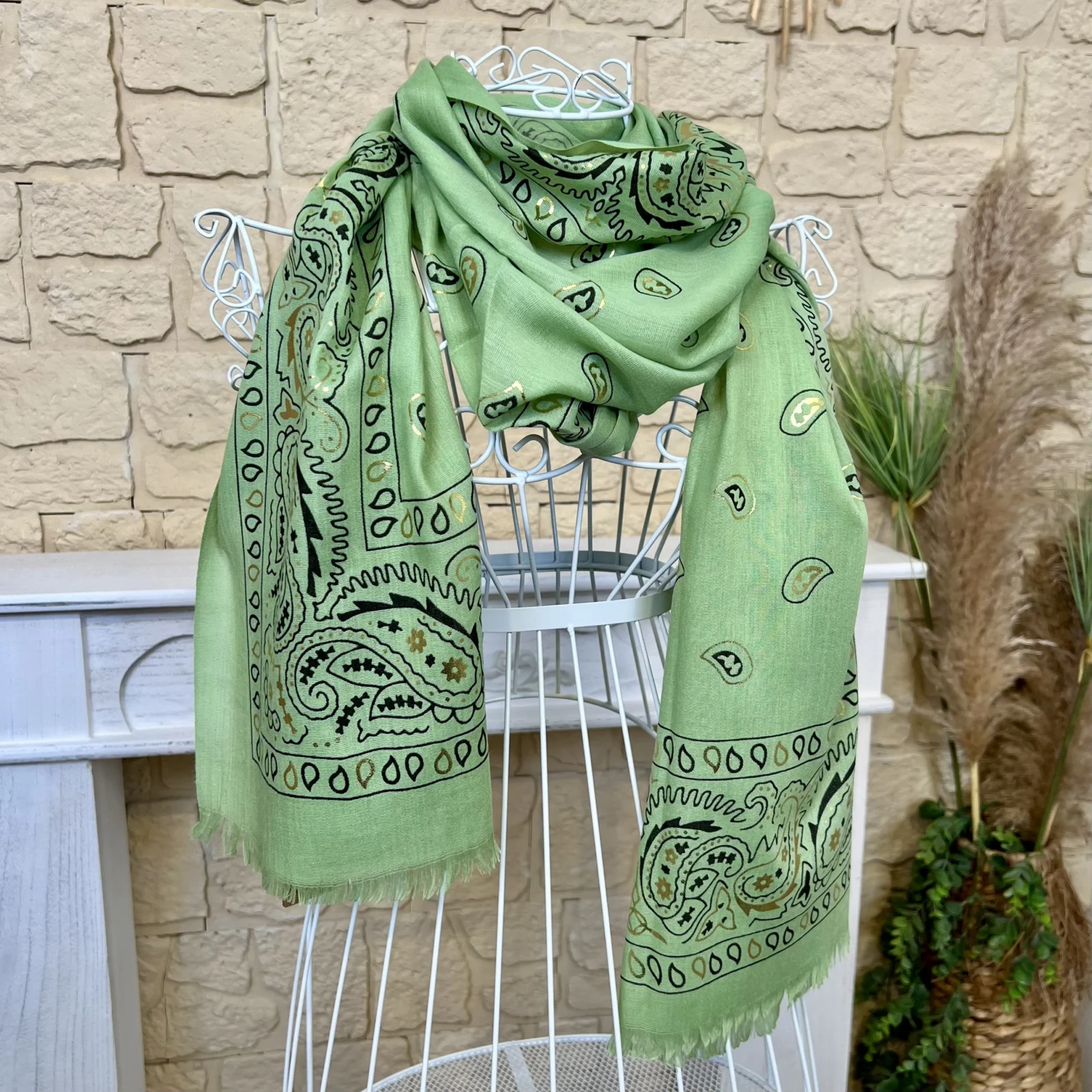 Y449 - Foulard bandana - vert-pale - sans-taille
