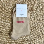 Chaussettes paillettes "Iconic" - beige - sans-taille