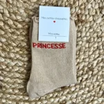 Chaussettes paillettes "Princesse" - beige - sans-taille