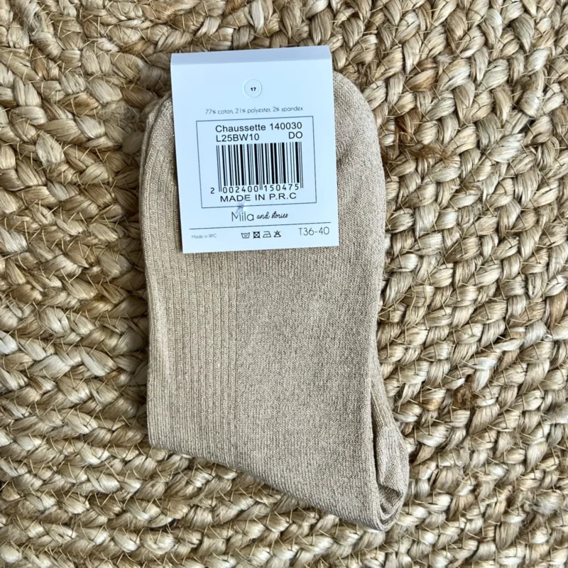 Chaussettes paillettes "Princesse" - beige - sans-taille