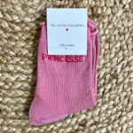 Chaussettes paillettes "Princesse" - rose-bebe - sans-taille