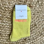 Chaussettes paillettes "Parfaite" - jaune - sans-taille