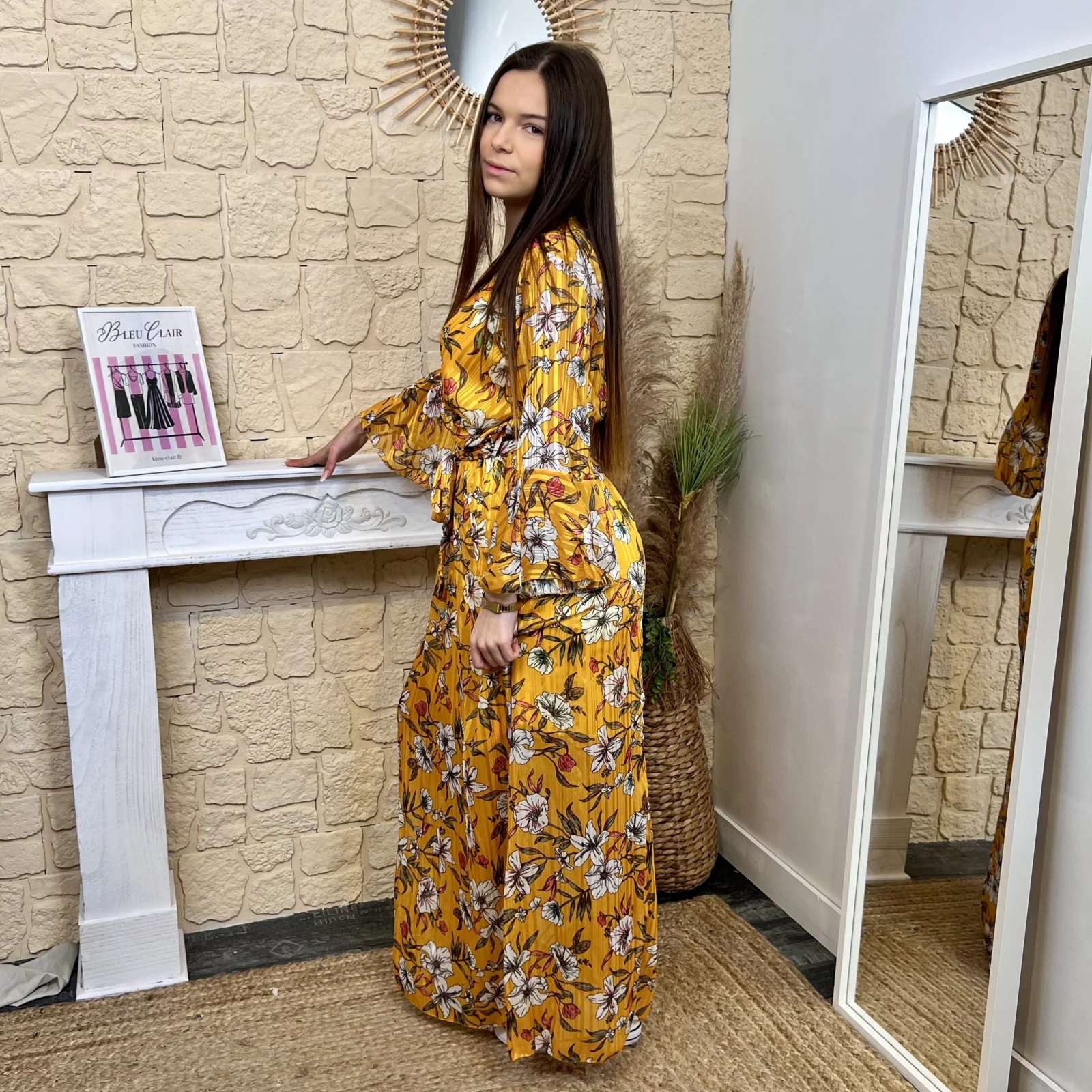 I657 - Robe longue fleurie (TU)