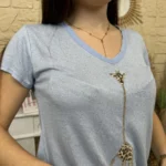 T-shirt girafe (TU) - bleu-ciel - taille-unique