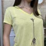 T-shirt girafe (TU) - jaune - taille-unique