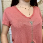 T-shirt girafe (TU) - rouille - taille-unique