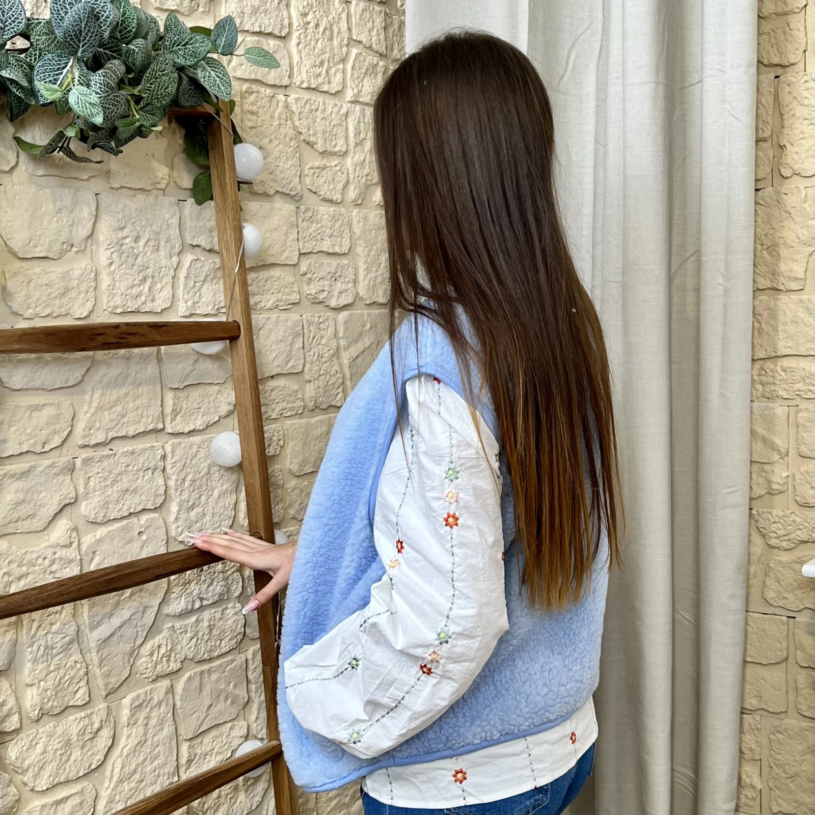 I672 - Gilet sans manches (TU) - bleu-ciel - taille-unique