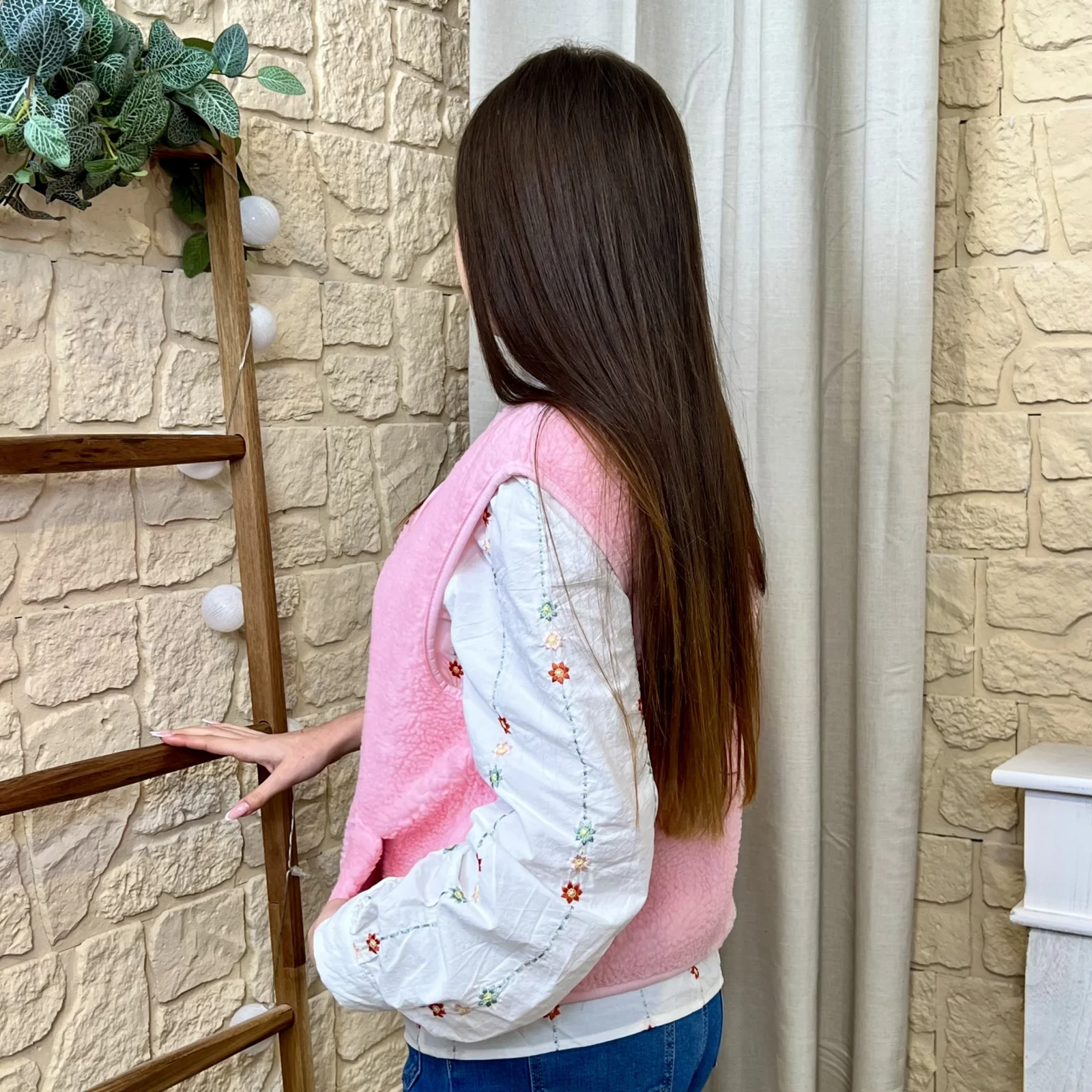 I672 - Gilet sans manches (TU) - rose-bonbon - taille-unique