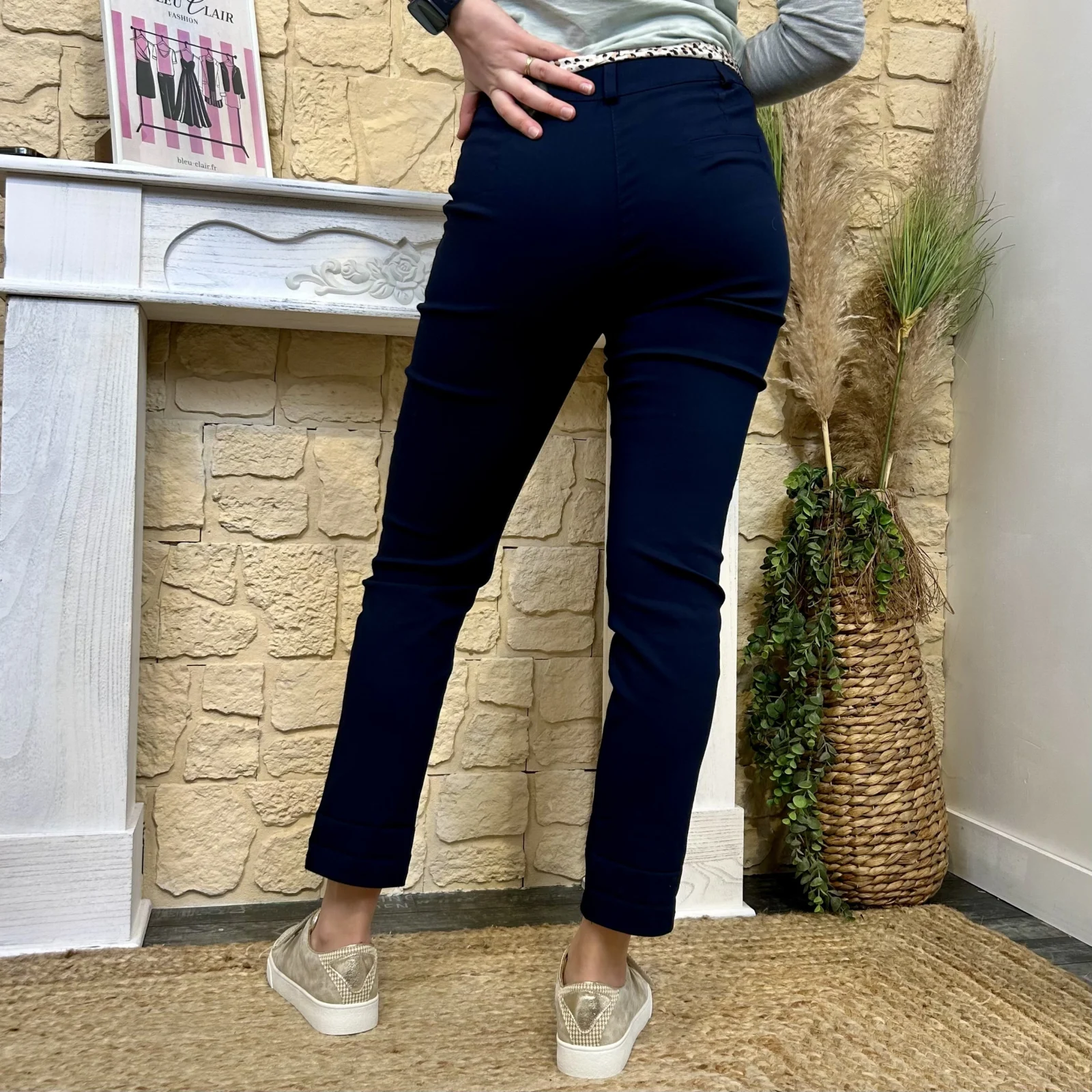 L715 - Pantalon chino (T36-T44) - marine - 44